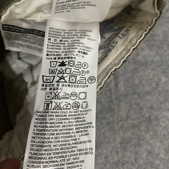 Levis Camo Cargo Jeans Pants Mens 30x28 Green Straight Pockets - SIZE NOTE - Picture 5 of 9